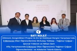 DERGİ YARIŞMASINDA İL BİRİNCİLİĞİ
